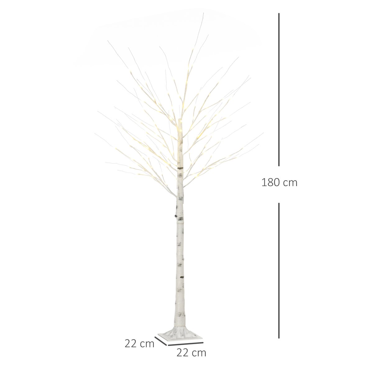 Arbre lumineux PP Blanc blanc, HOMCOM