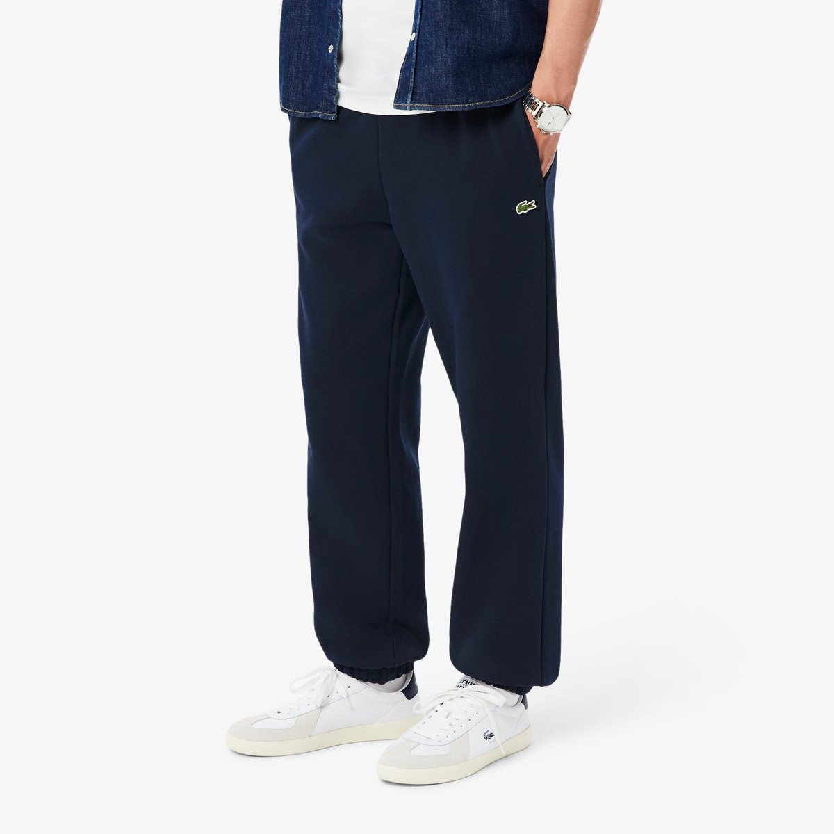Pantalon de survêtement molleton regular fit bleu-166, LACOSTE