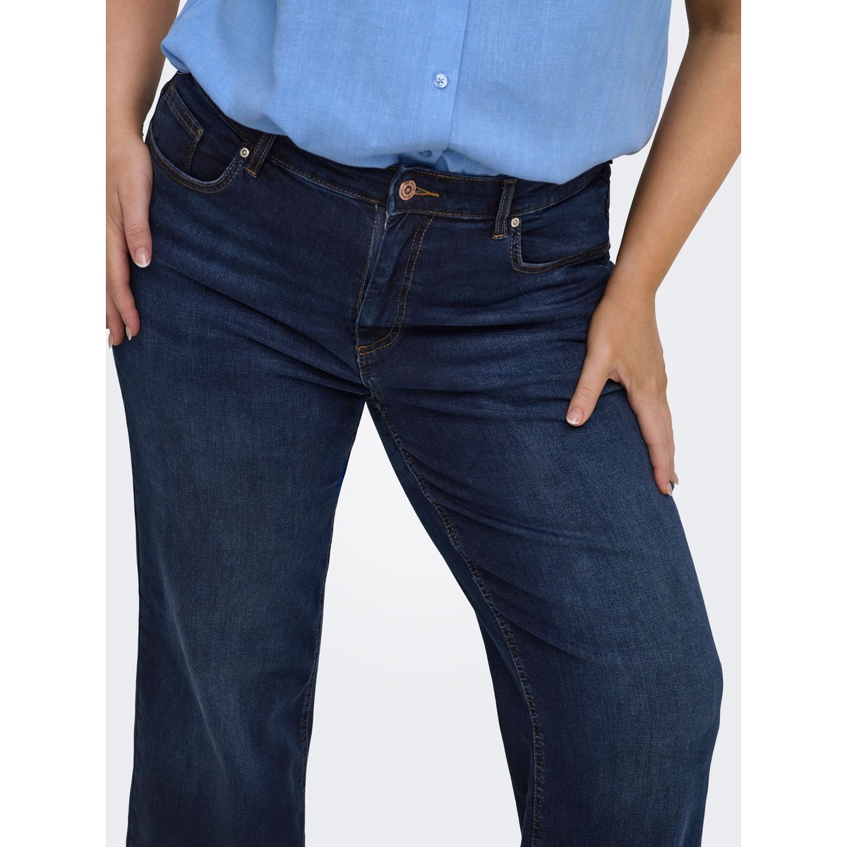 Jean À Jambe Large dark blue denim, ONLY CARMAKOMA