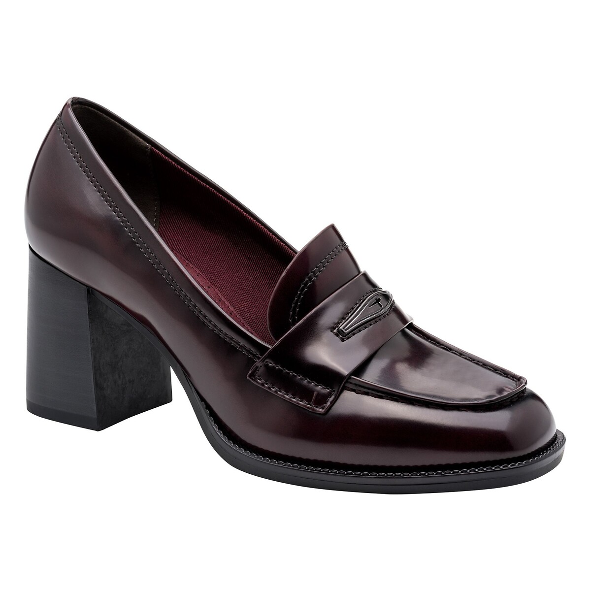 Mocassini con tacco merlot, TAMARIS