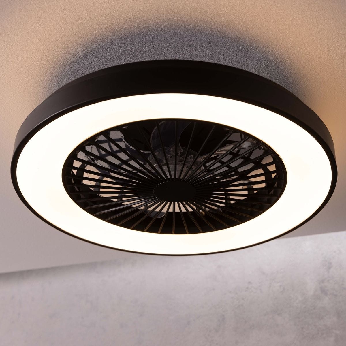 Ventilateur de Plafond MAZZARO 40W LED 49cm noir, BRILLIANT