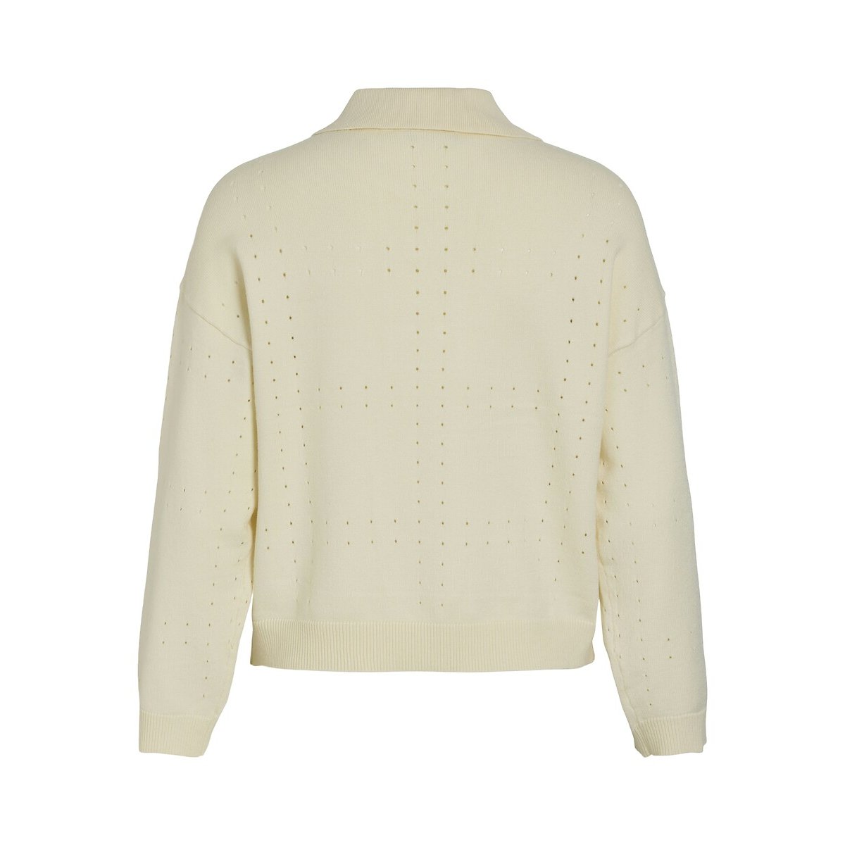 Pull en fine maille, col polo ecru, VILA