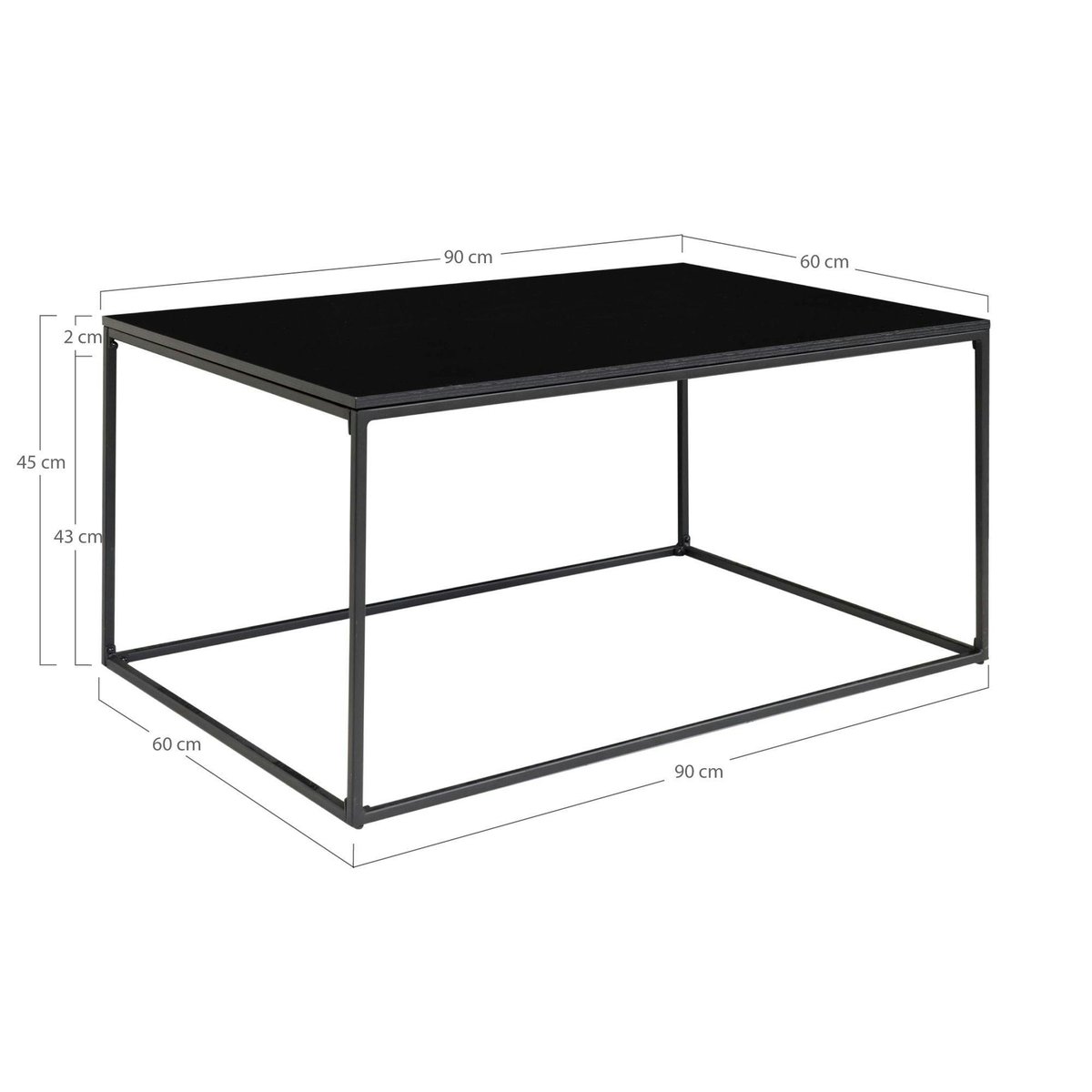 Table basse rectangulaire bois / métal TALLINN noir, PIER IMPORT