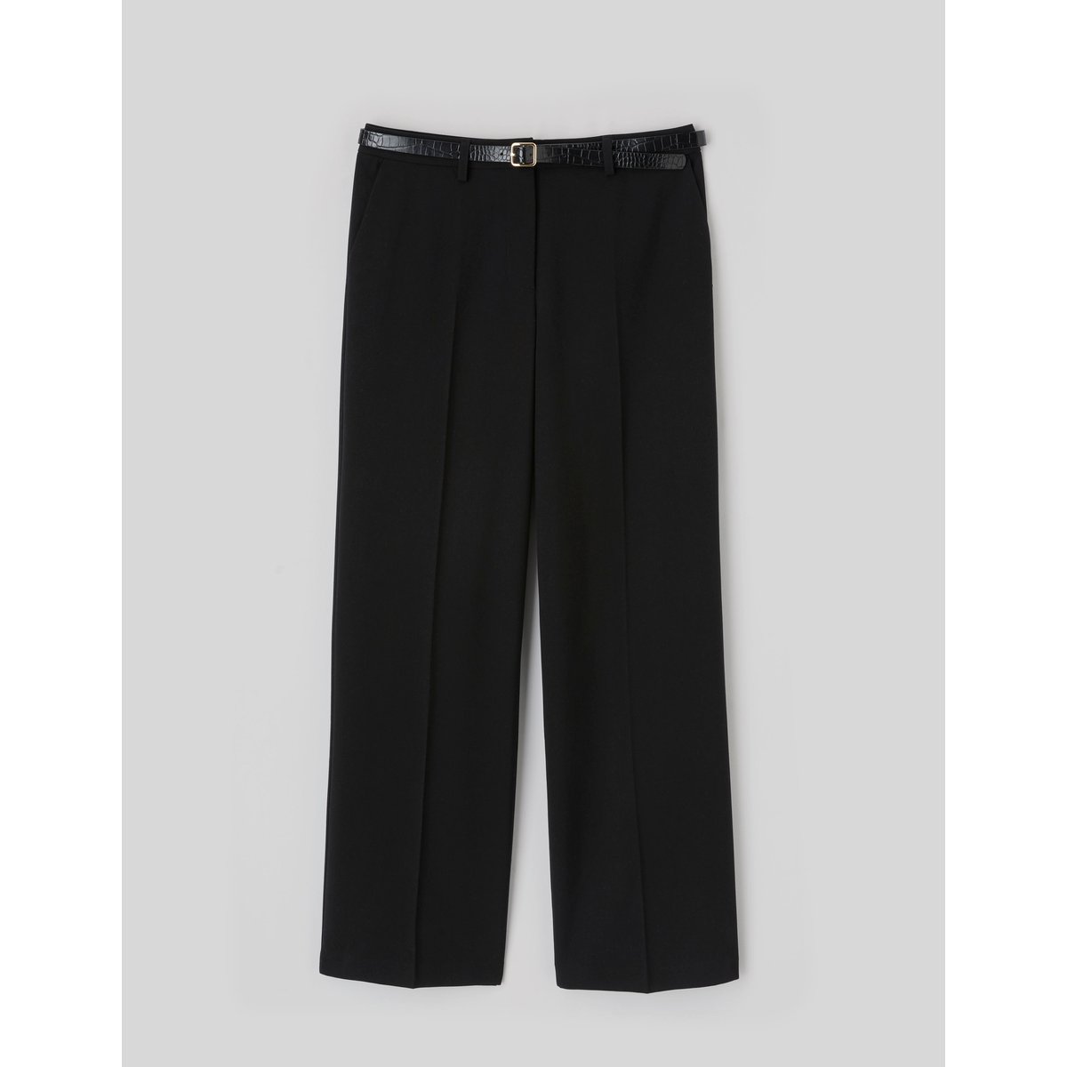 Pantalon droit à ceinture noir, BZB