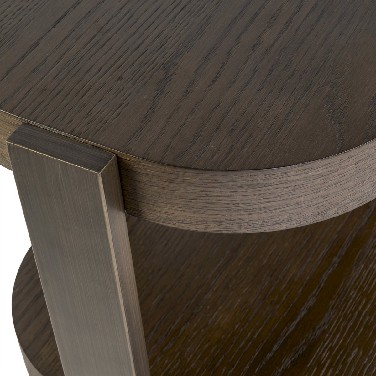 Console arrondie en bois collection ELLINGTON brun foncé finition bronze, RECOLLECTION