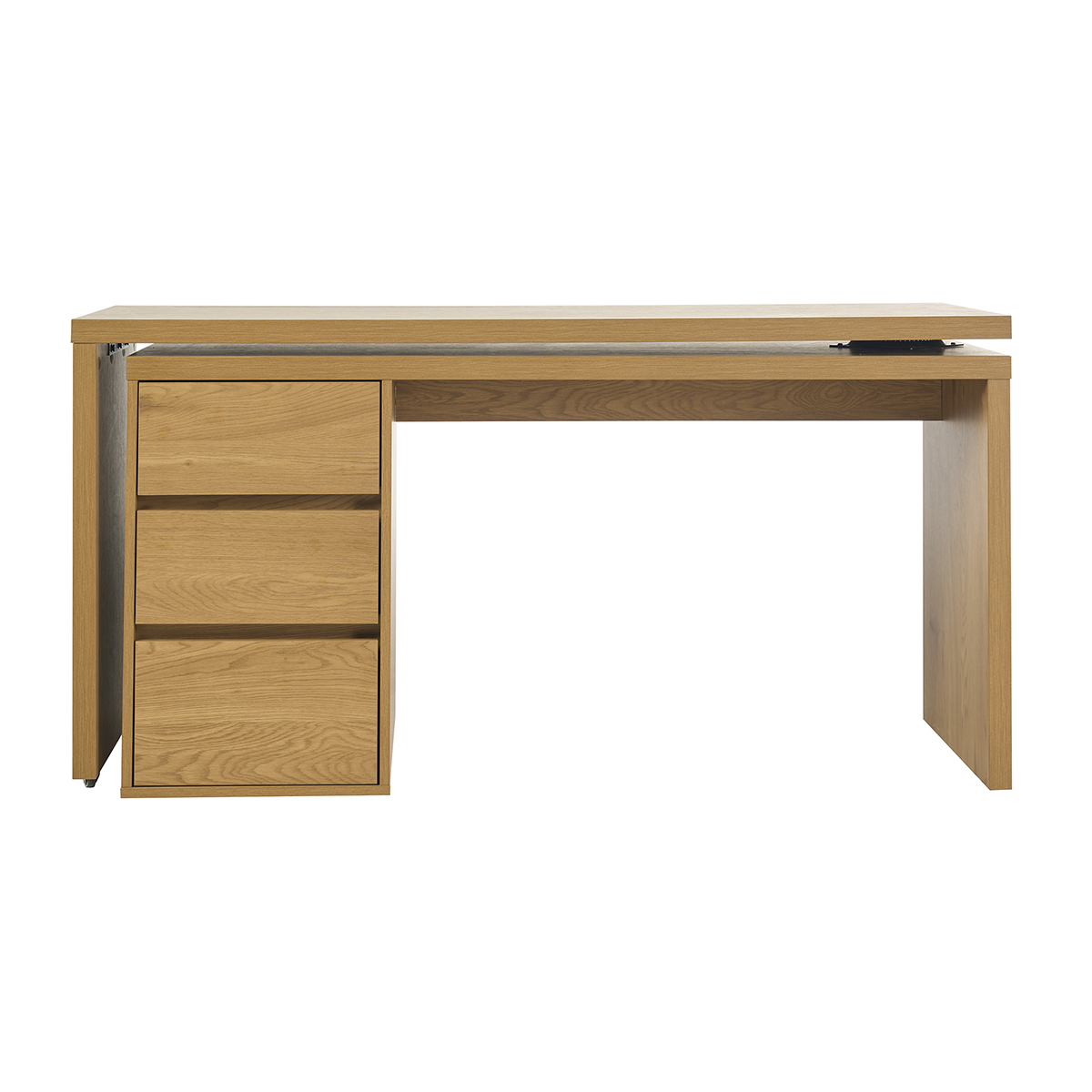 Bureau modulable avec rangements finition bois clair chêne L153-269 cm MELVIN couleur unique, MILIBOO