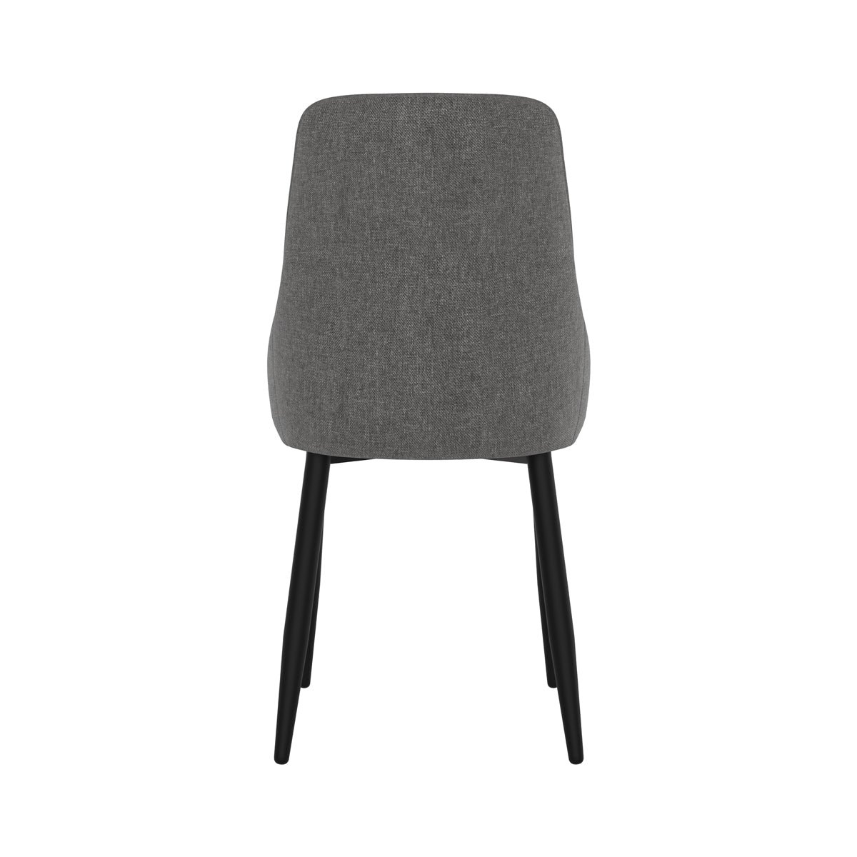 Lot de 2 chaises en tissu et pieds en métal - PIPO gris foncé, MAISON PAVANE