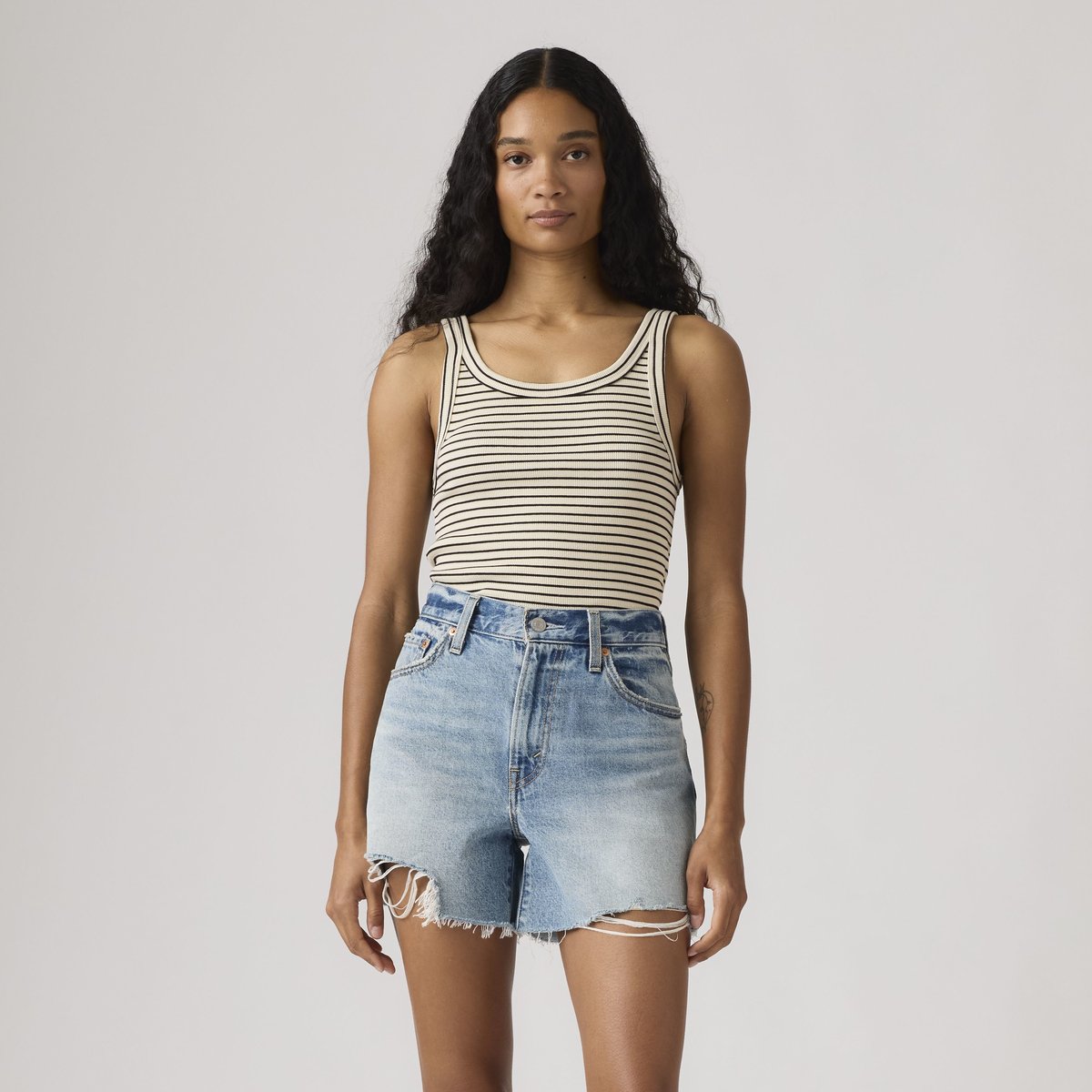 Débardeur maille côtelée Essential beige - may stripe seedpearl, LEVI'S