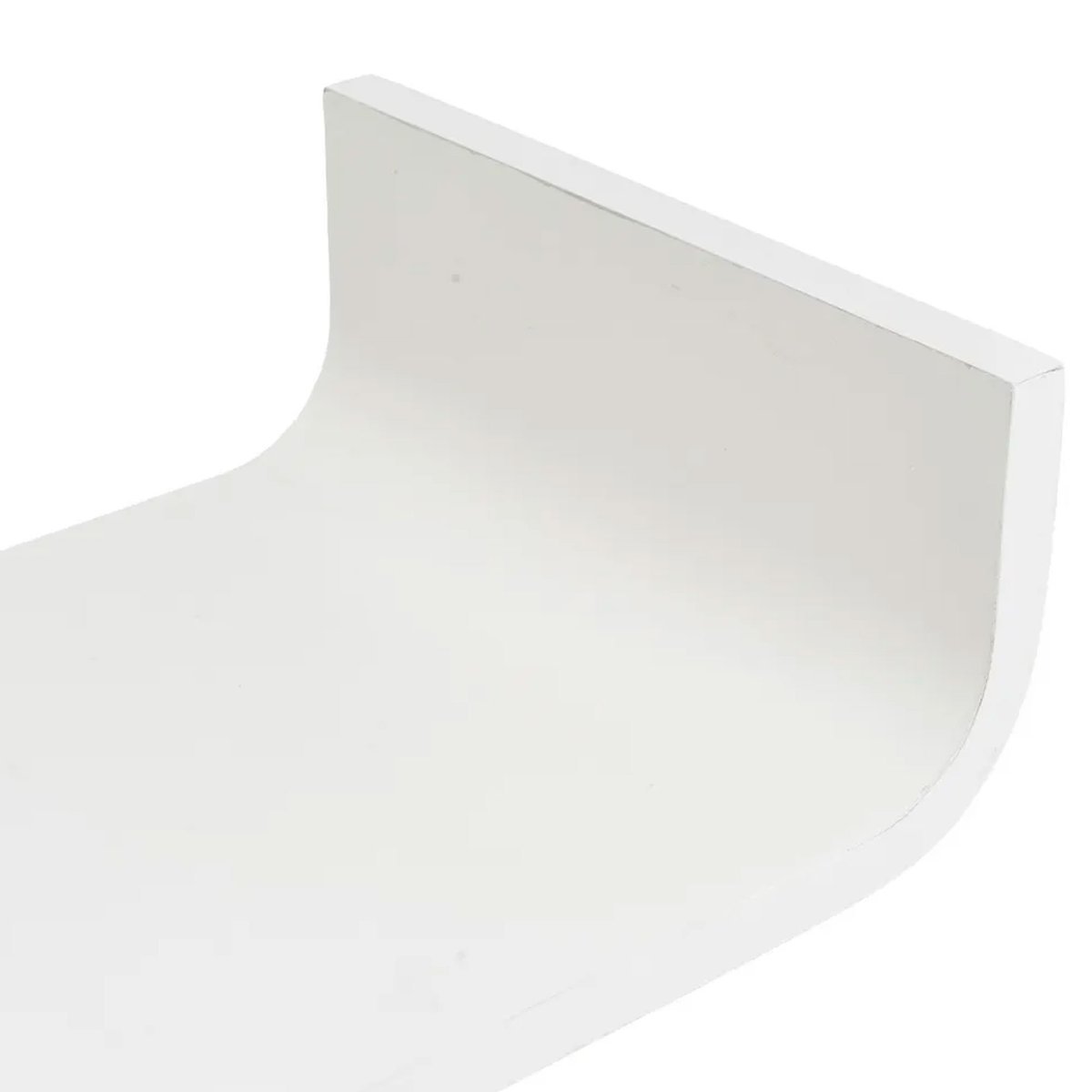 Étagère murale courbée bois blanc 60x20x10cm blanc, WADIGA