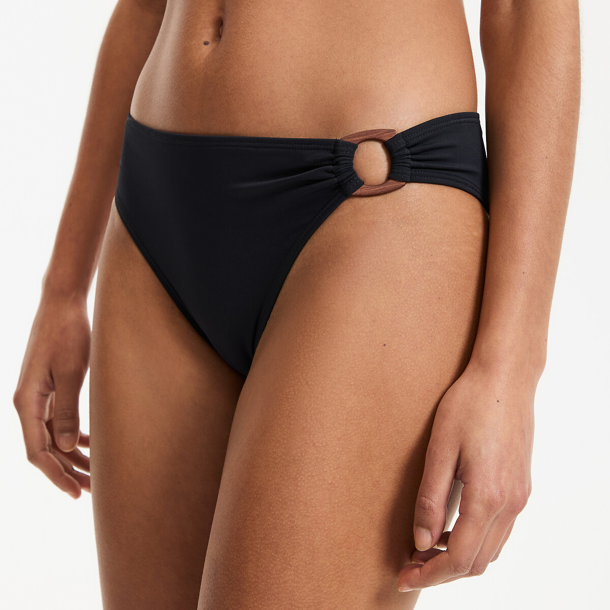 Bikinibroekje, slipje met ring zwart, LA REDOUTE COLLECTIONS