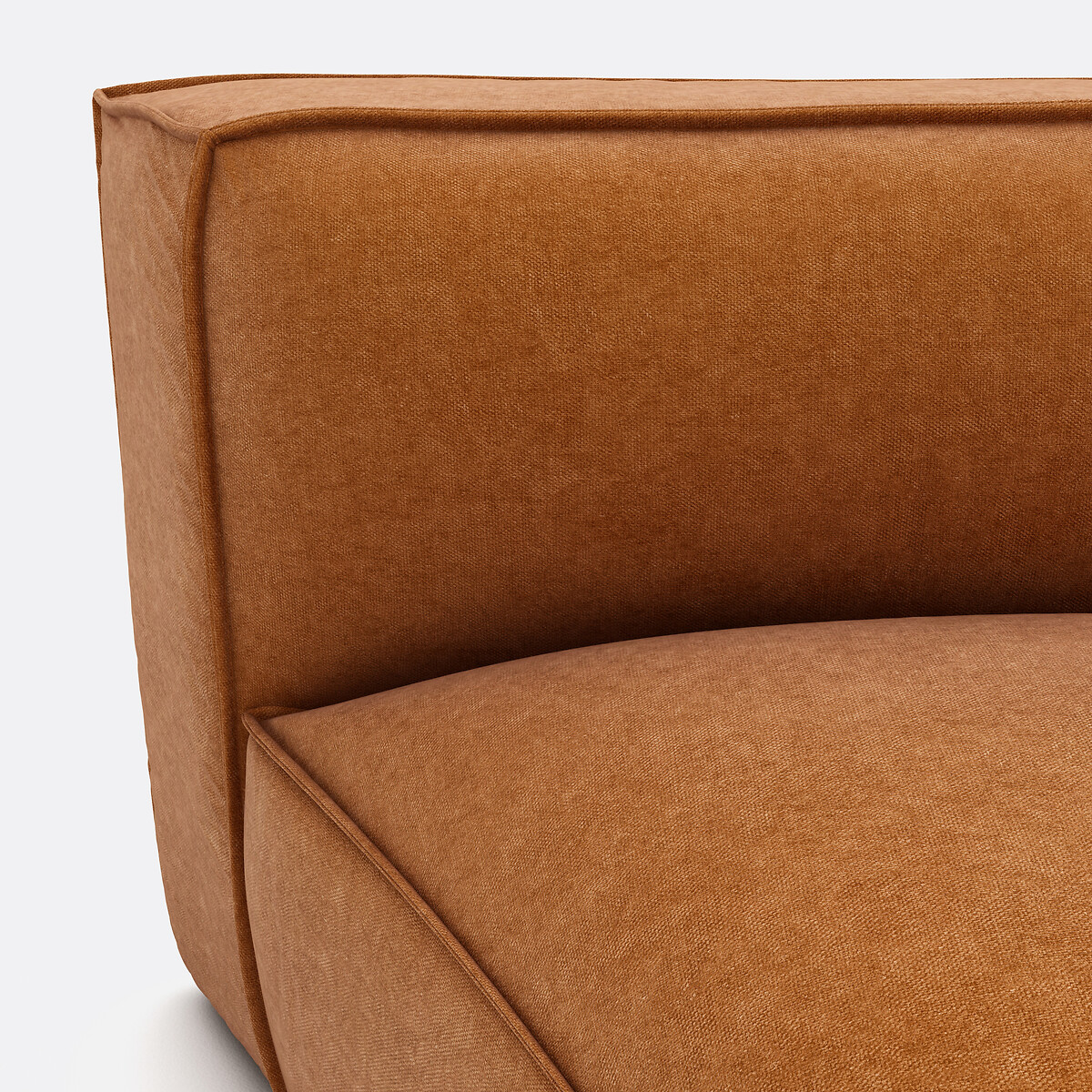 Elément d'angle ouvert pour canapé modulable, en velours texturé, SEVEN ocre, LA REDOUTE INTERIEURS