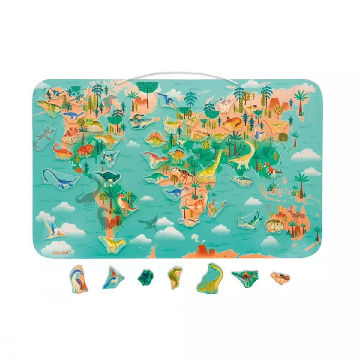 Planisphère magnétique Dino multicolore, JANOD