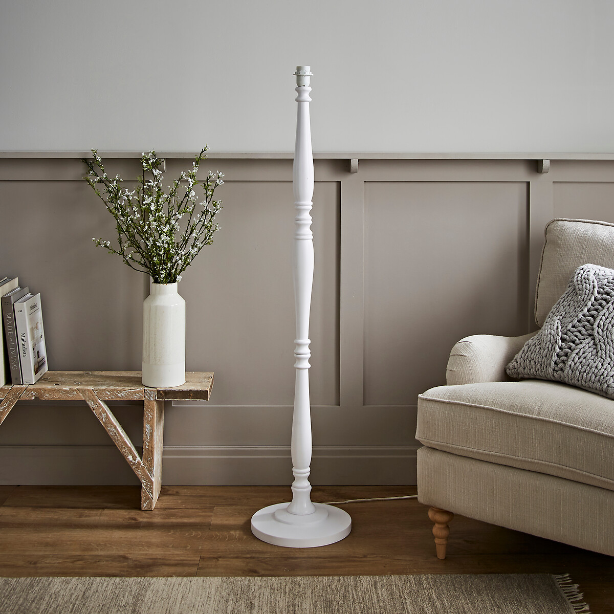 Viola Candle Stick Floor Lamp Base white, SO'HOME