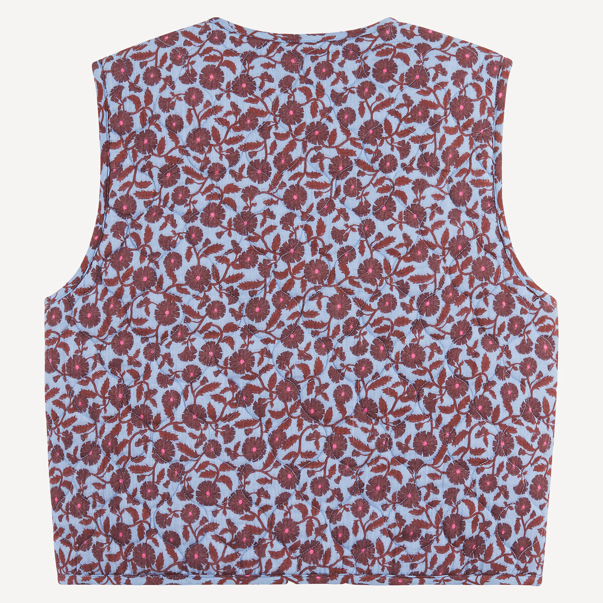 Gilet matelassé, imprimé floral imprimé marron, LA REDOUTE COLLECTIONS