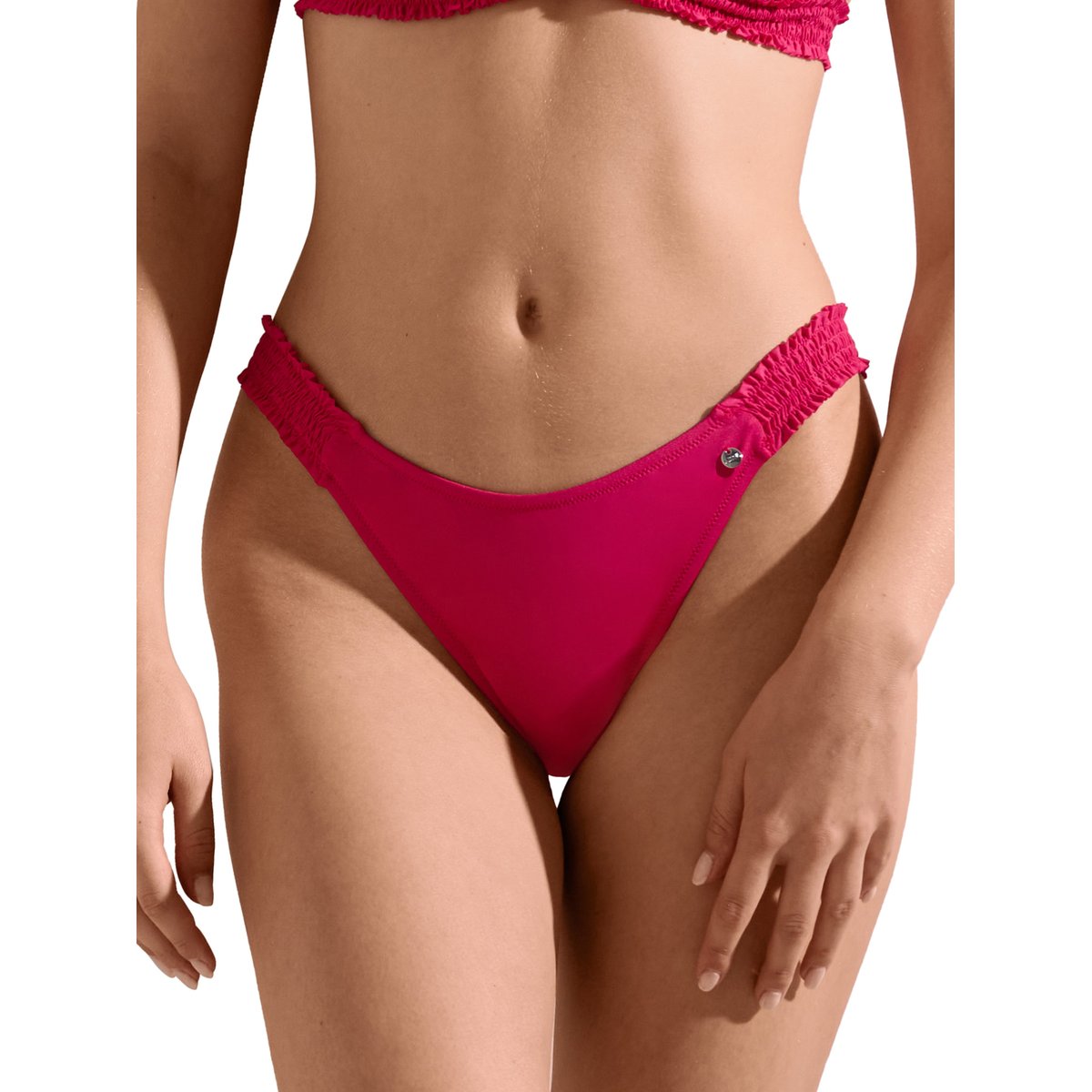 Bas maillot slip de bain échancré taille basse Las Vegas fuchsia, LISCA