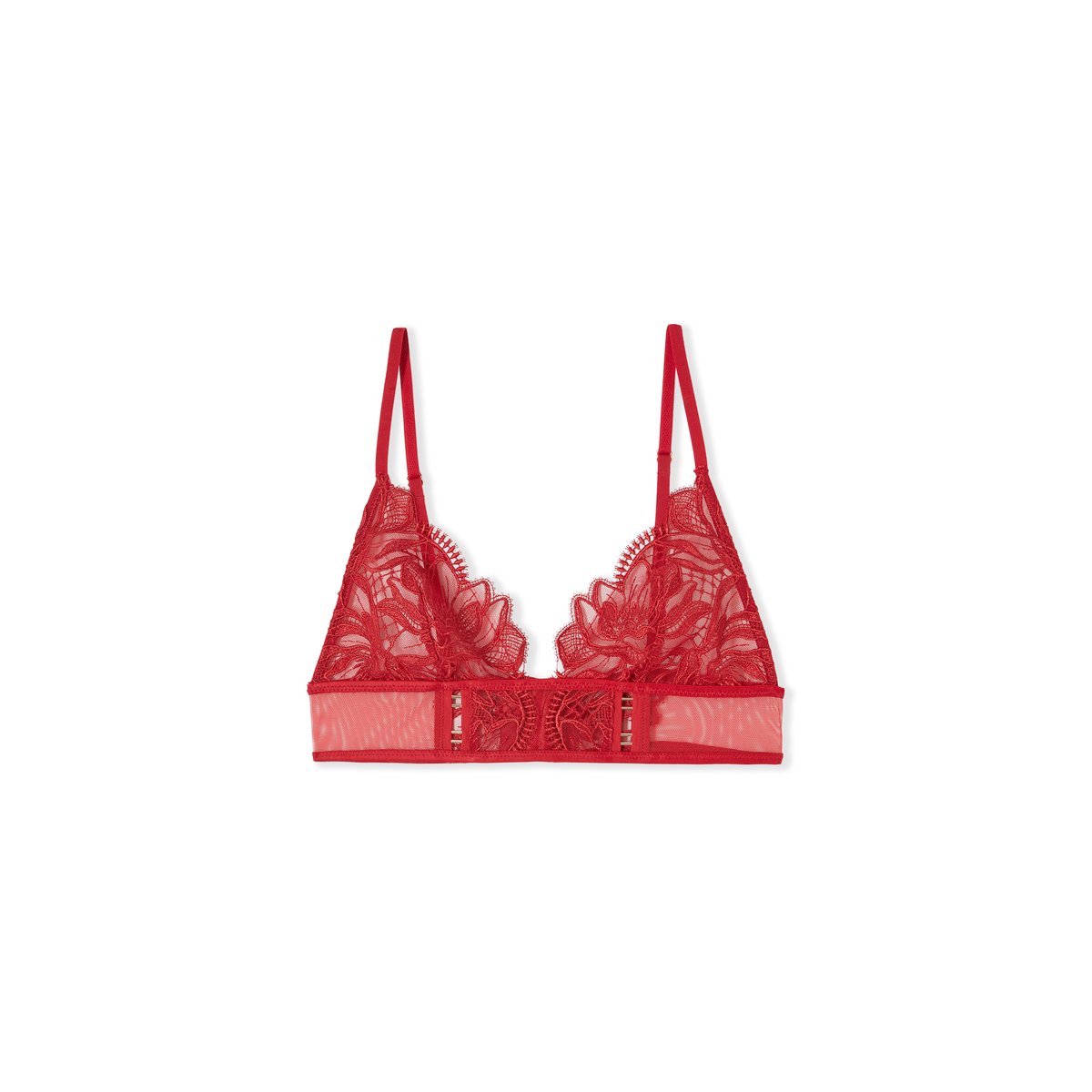 Soutien-gorge triangle en guipure WILD NIGHT rouge, ETAM