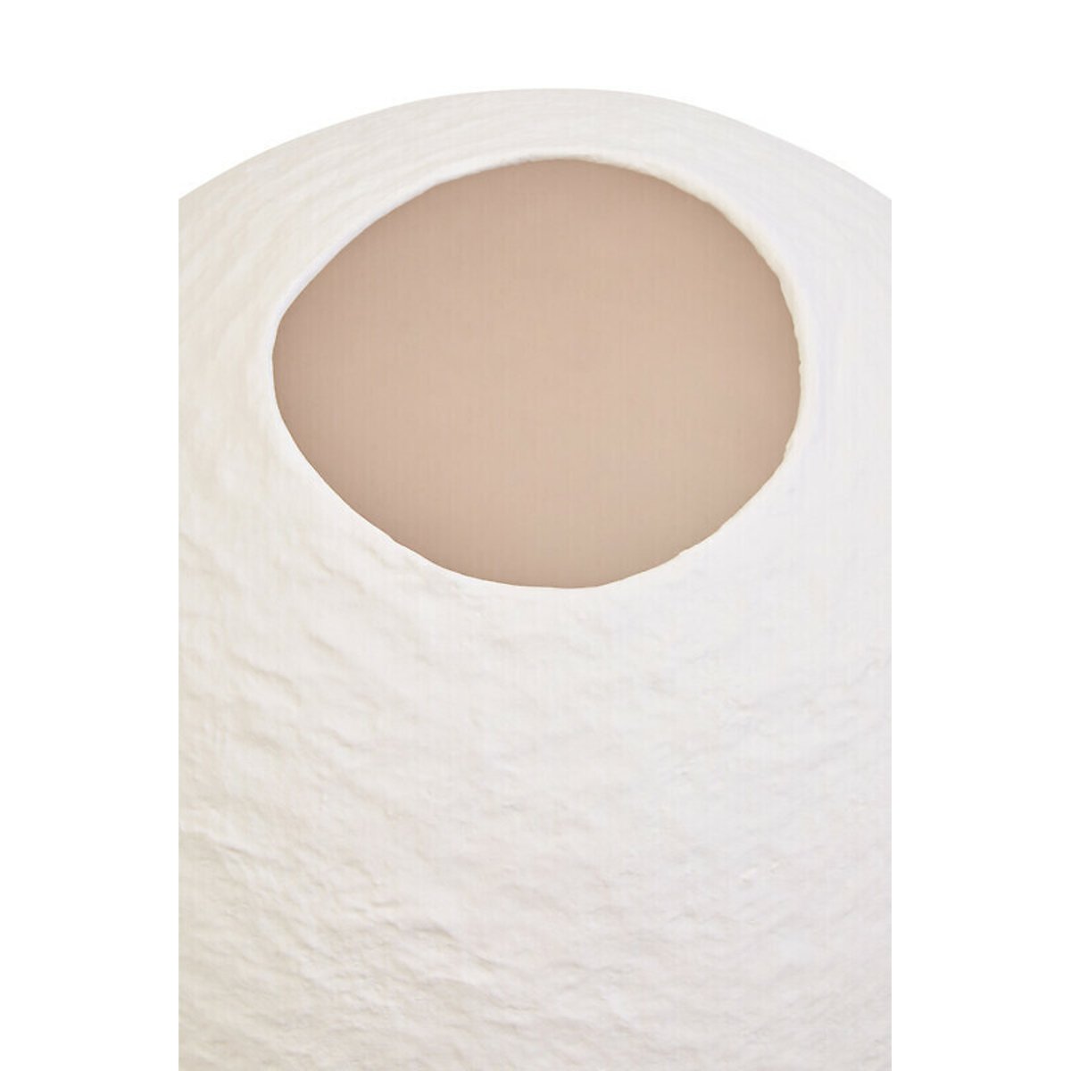 Small Cotton Mache Round Vase in White white, ÉDITÉ