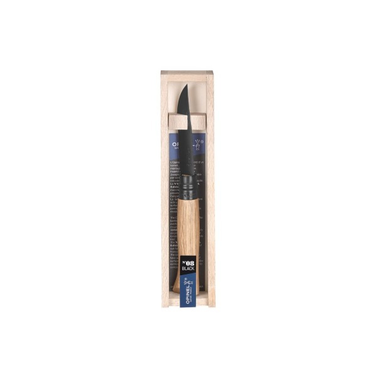 Couteau fermant n°08 inox et bois de chêne noir 19,2 cm noir et bois, OPINEL