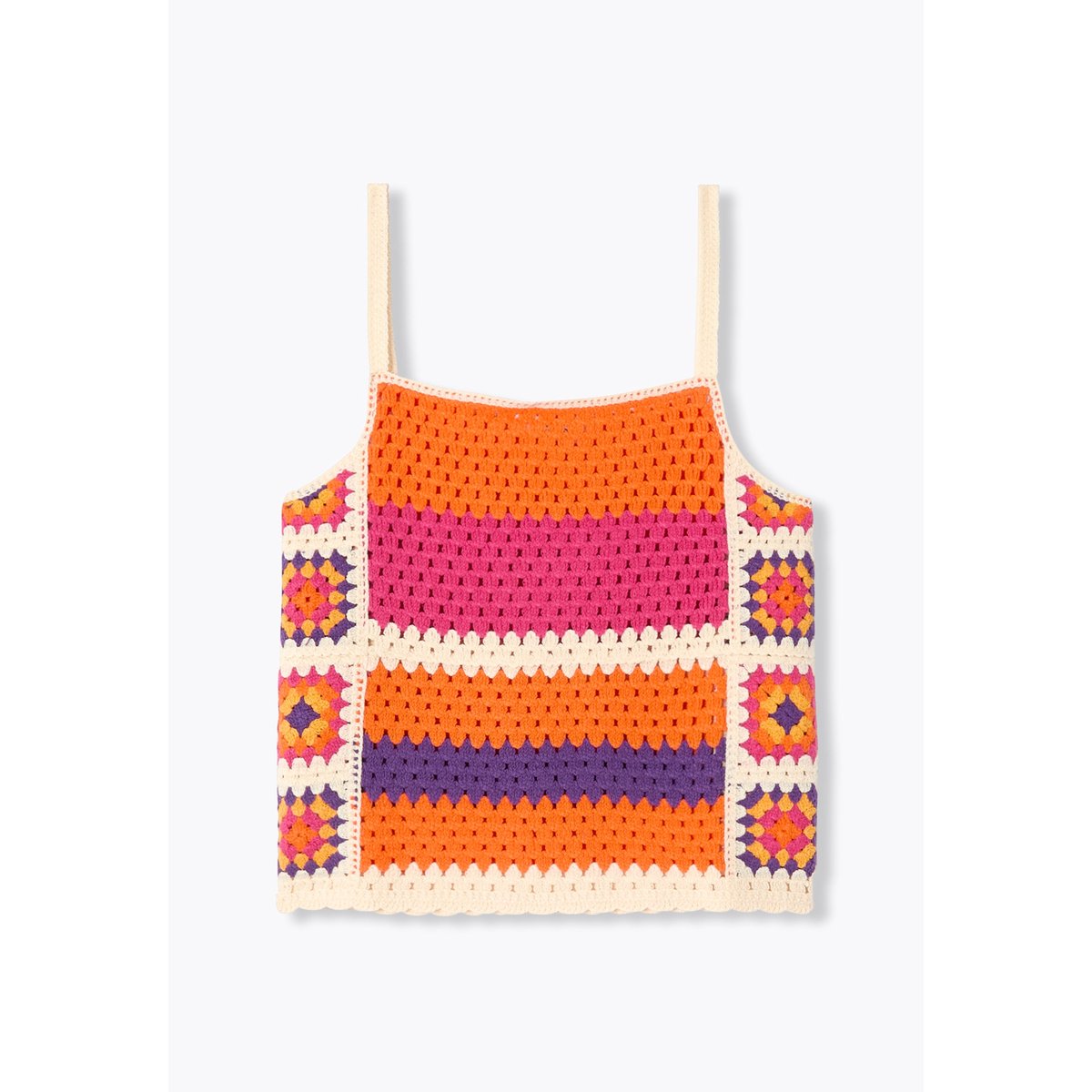 Débardeur en crochet rayures multicolores, PROMOD