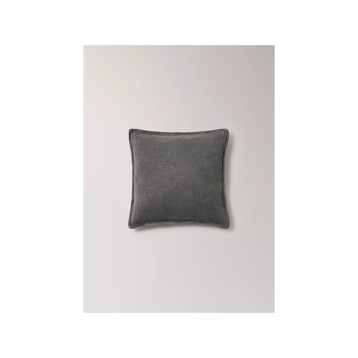 Housse de coussin de lit en lin garment-dyed 45x45 cm gris moyen, MANGO HOME