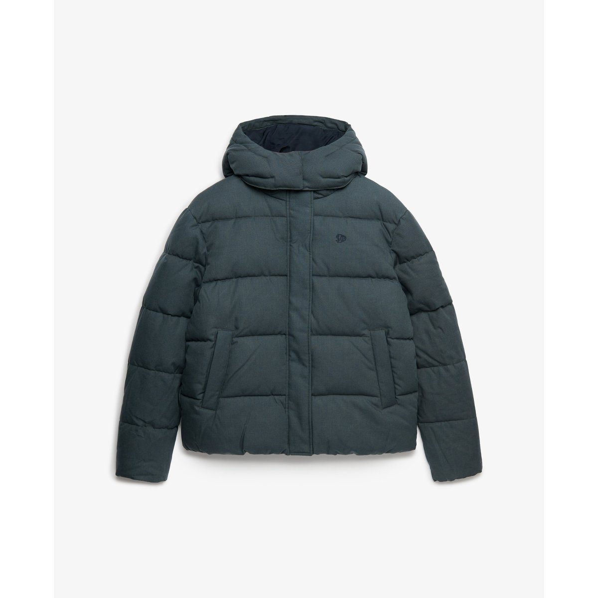 Doudoune à Carreaux Premium à Capuche carreaux olive/marine, SUPERDRY