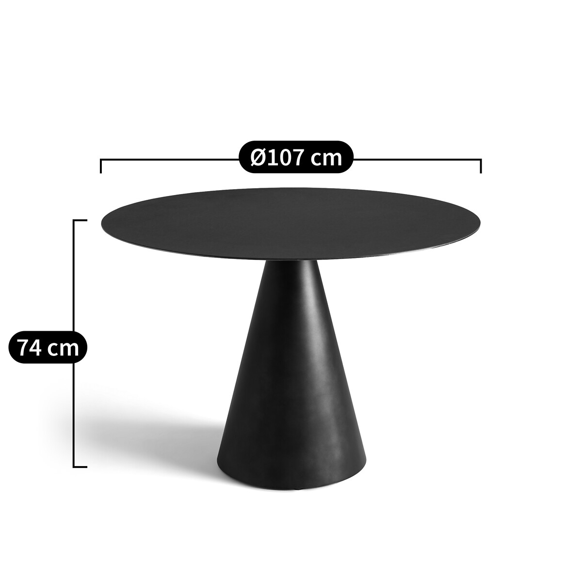 Table linoléum 3/4 couverts, Maÿra noir de rome, AM.PM