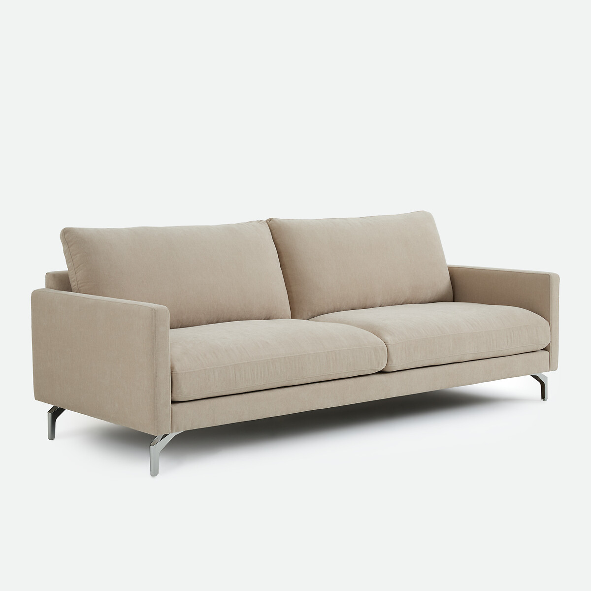Canapé droit 2, 3 ou 4 places, en polyester chiné, LADY beige, LA REDOUTE INTERIEURS