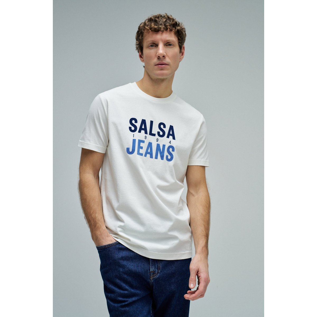 T-SHIRT AVEC BRANDING blanc, SALSA JEANS