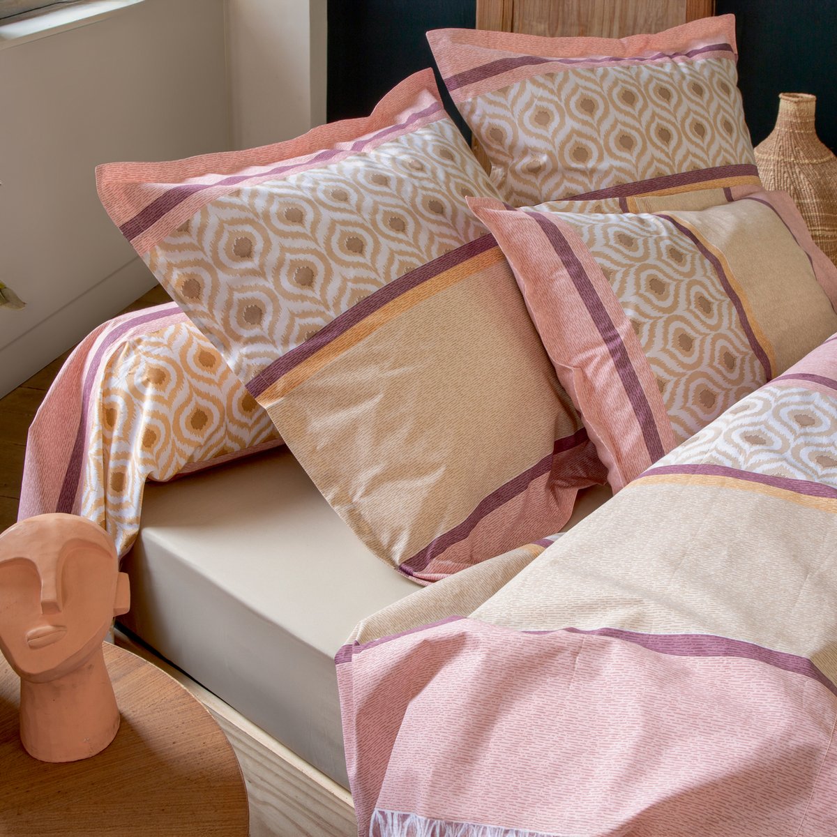 Taie de traversin coton - INOUK ROSE rose, TRADILINGE
