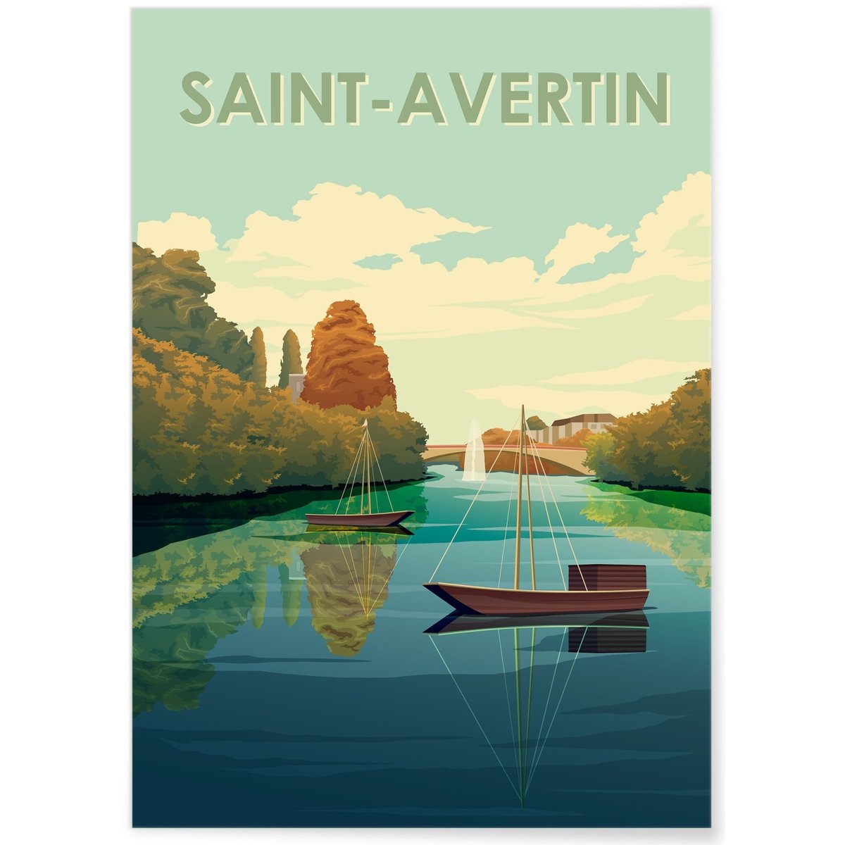 Affiche ville Saint-Avertin blanc, L'AFFICHERIE