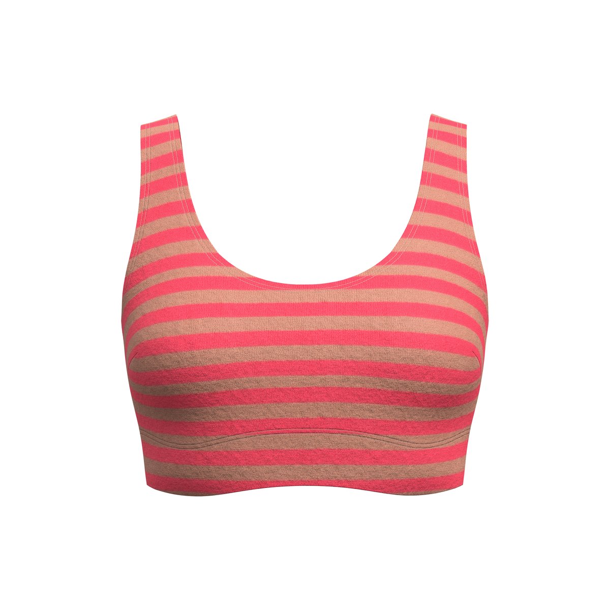Bustier en tissu éponge Coton LOUNGE STRIPE timeless taupe, CALIDA