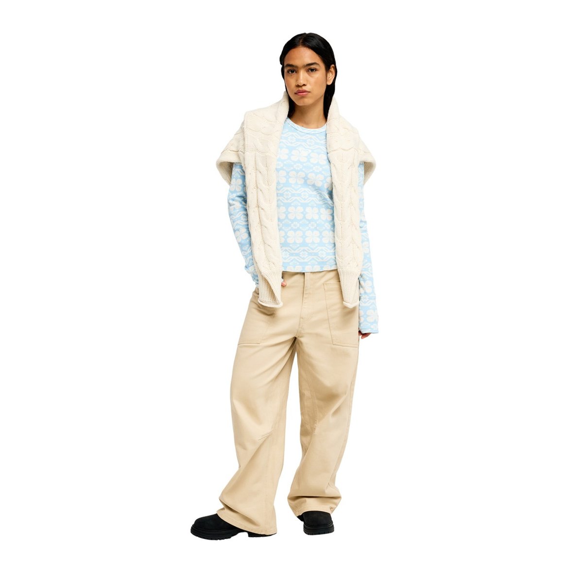 Haut manches longues SNOWFLAKE JAM. bleu cerulean chalet all day, ROXY