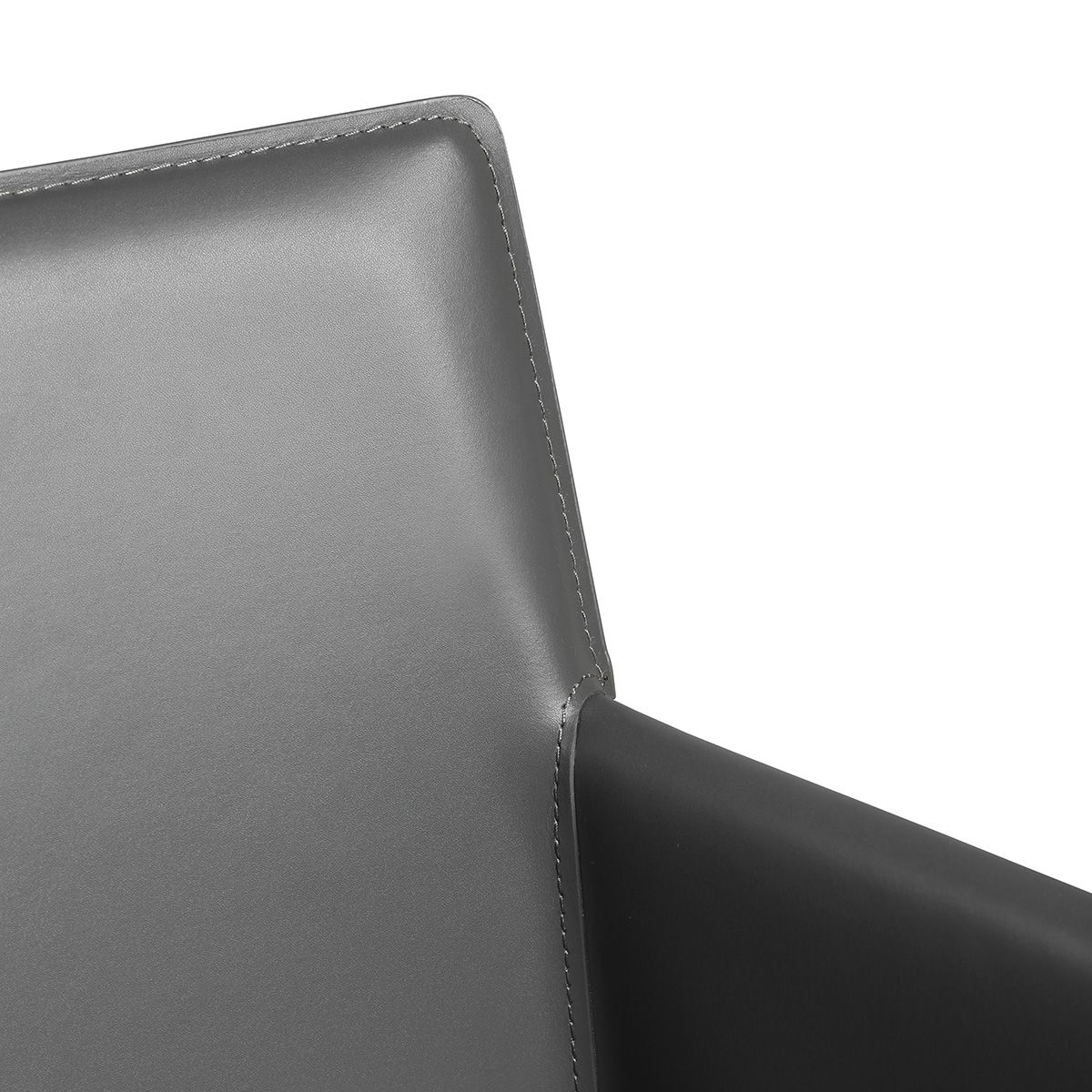 Fauteuil en cuir avec accoudoirs, Solène gris foncé, ZAGO