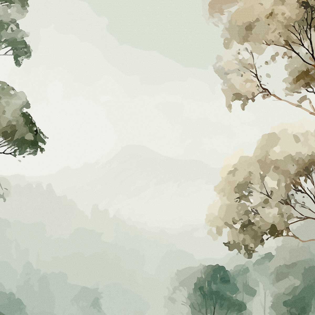 Papier peint forêt Eucalyptus Sauvage vert, HEXOA