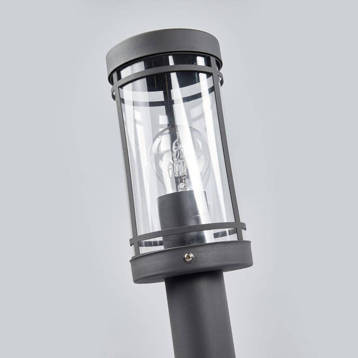 Luminaire extérieur en inox moderne, Djori gris foncé, transparent, LINDBY
