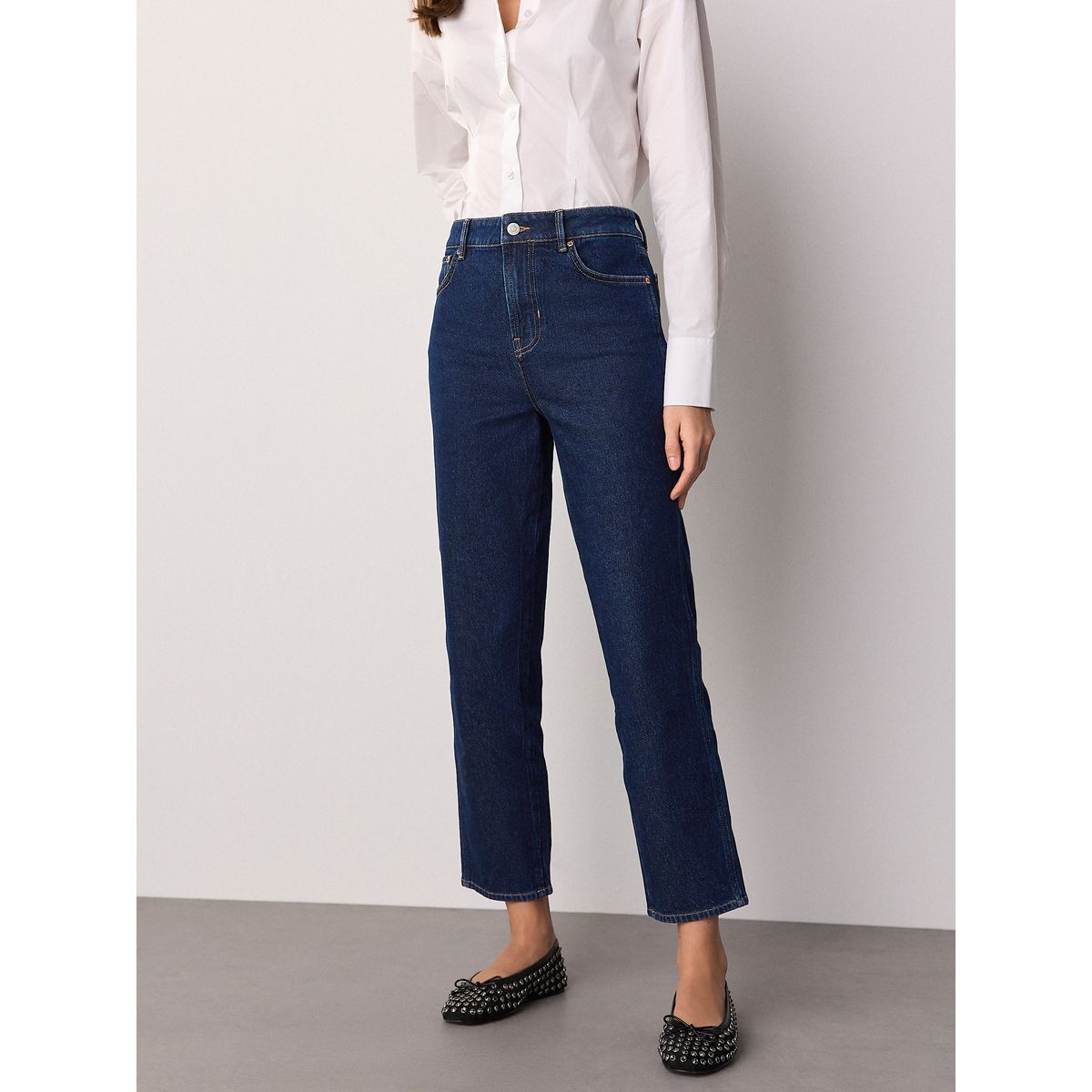 Jean droit stovepipe bleu foncé, NEXT