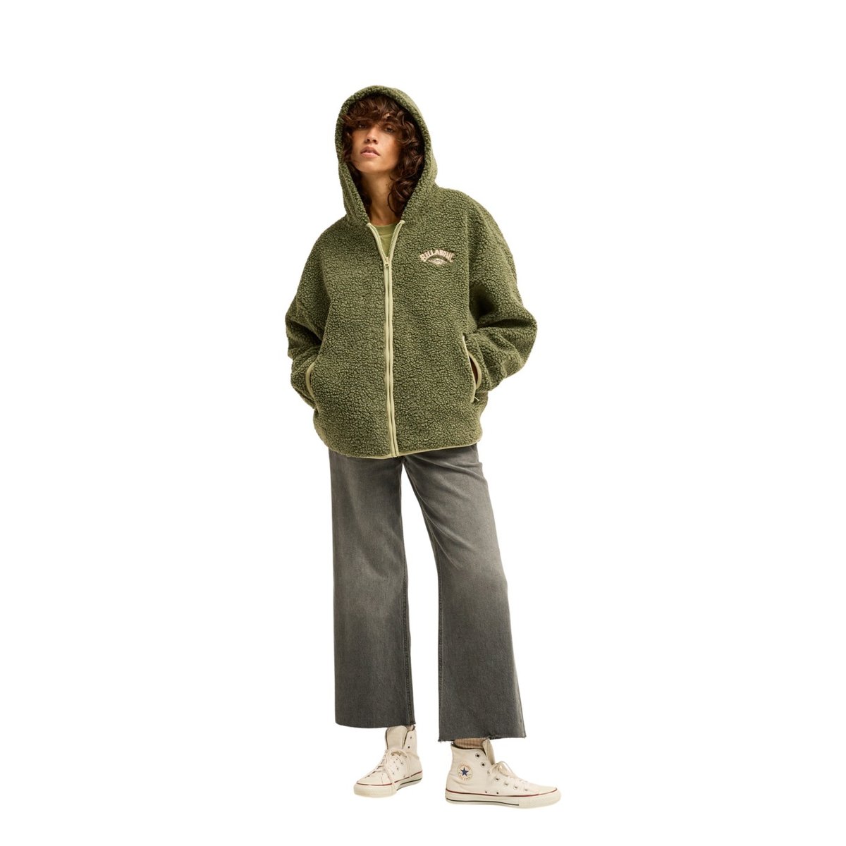 Polaire zippée en sherpa LIGHT WIND vert canteen, BILLABONG