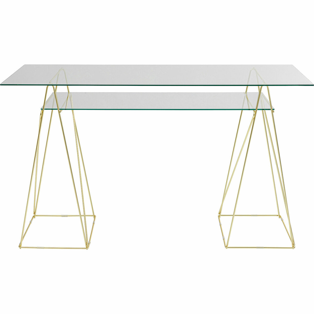Table Polar Brass Matt 8mm Tempered Glass gold-coloured, KARE DESIGN