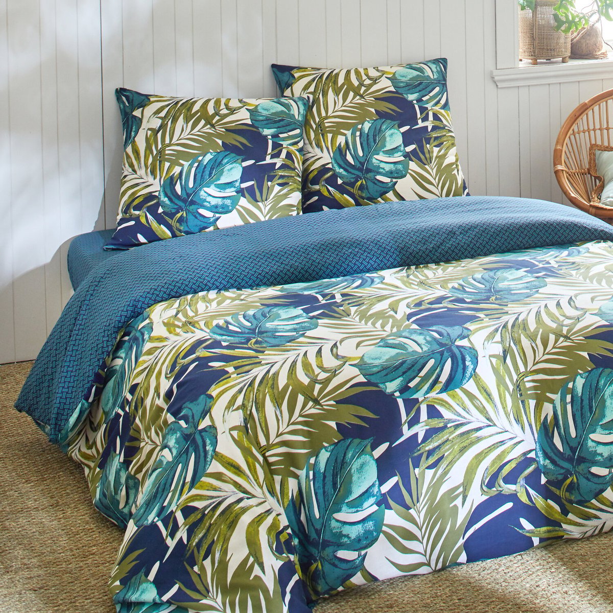 Parure housse de couette coton imprimés, terceira vert vert, C DESIGN HOME TEXTILE