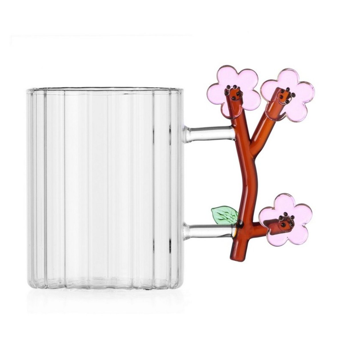Mug verre anse fleurs sculptées  BOTANICA multicolore, ICHENDORF