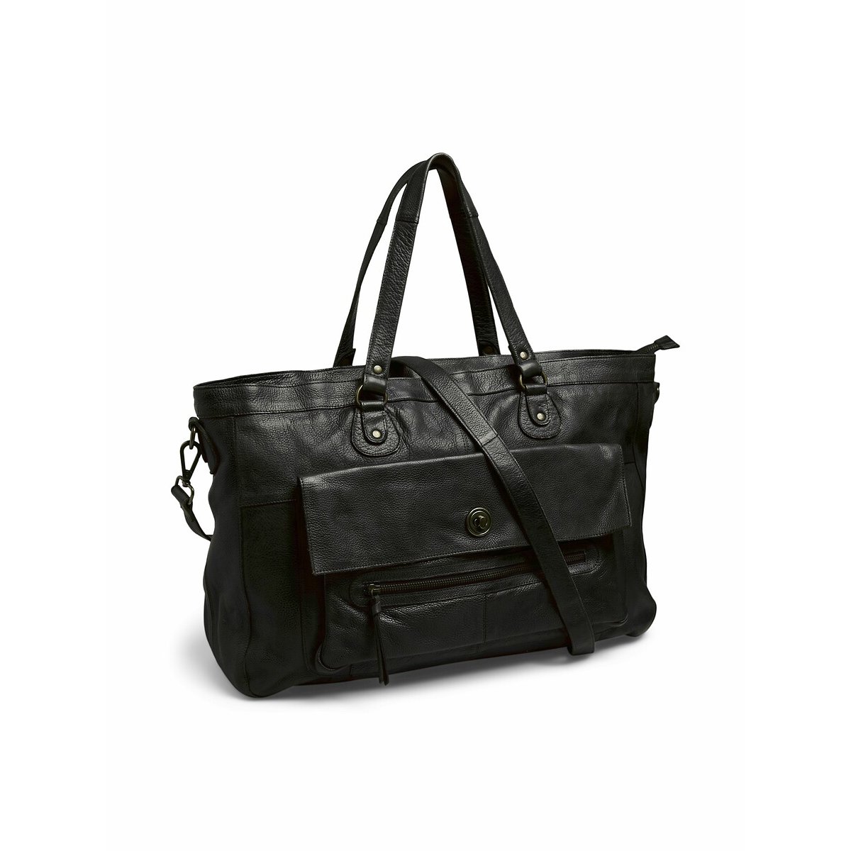 Sac à main cuir Totally Royal noir, PIECES
