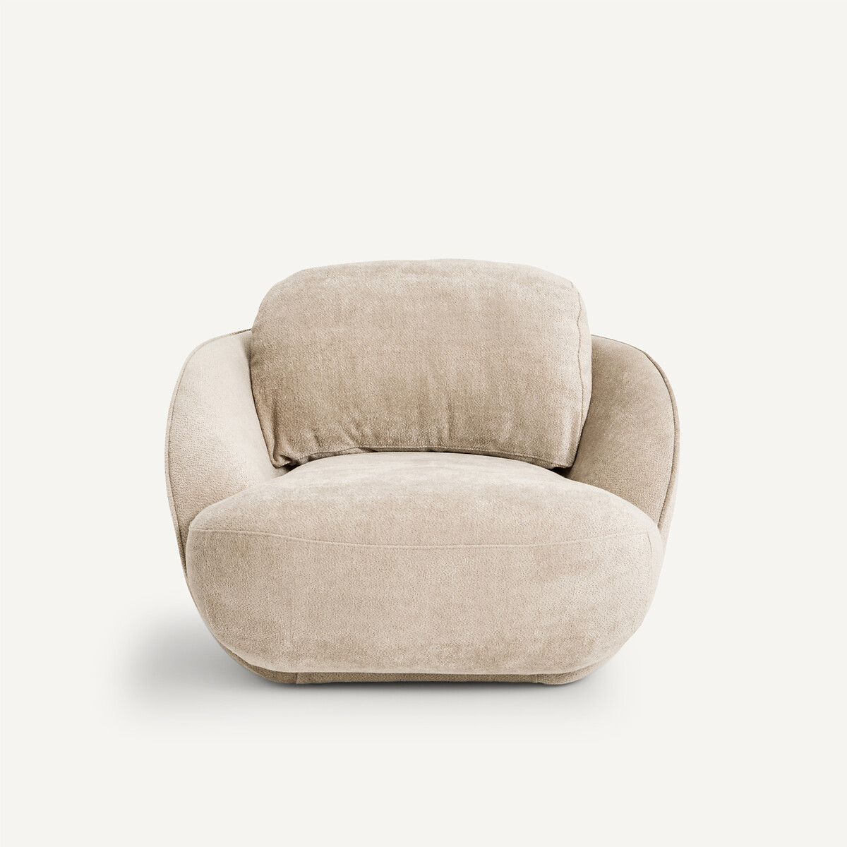 Fauteuil boule XL tissu velours, Alpine beige shiitake, AM.PM