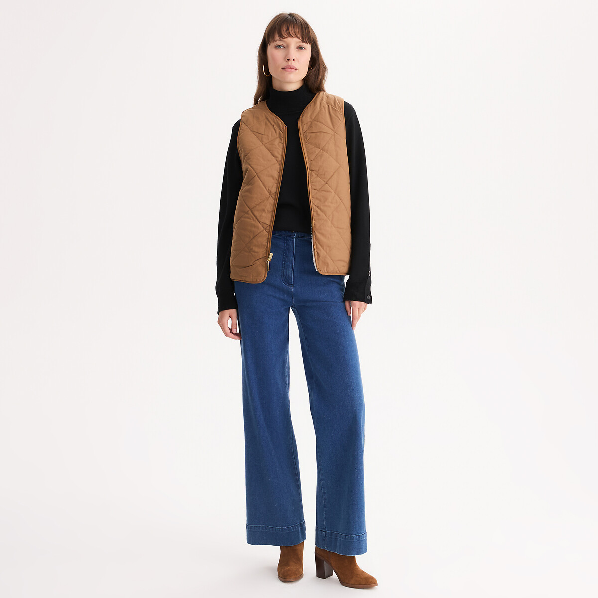 Parka mi-longue 4 en 1, avec gilet amovible ivoire/camel, ANNE WEYBURN