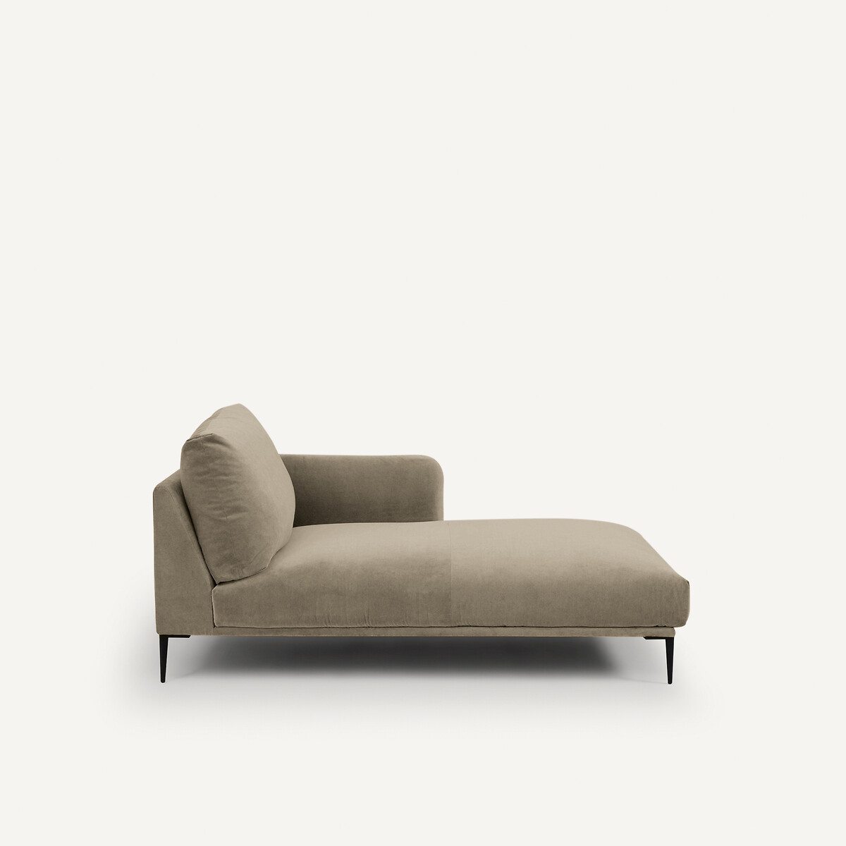 Longchair, in stonewashed fluweel, Oscar, ontwerp Emmanuel Gallina grijs shiitaké, AM.PM X EMMANUEL GALLINA