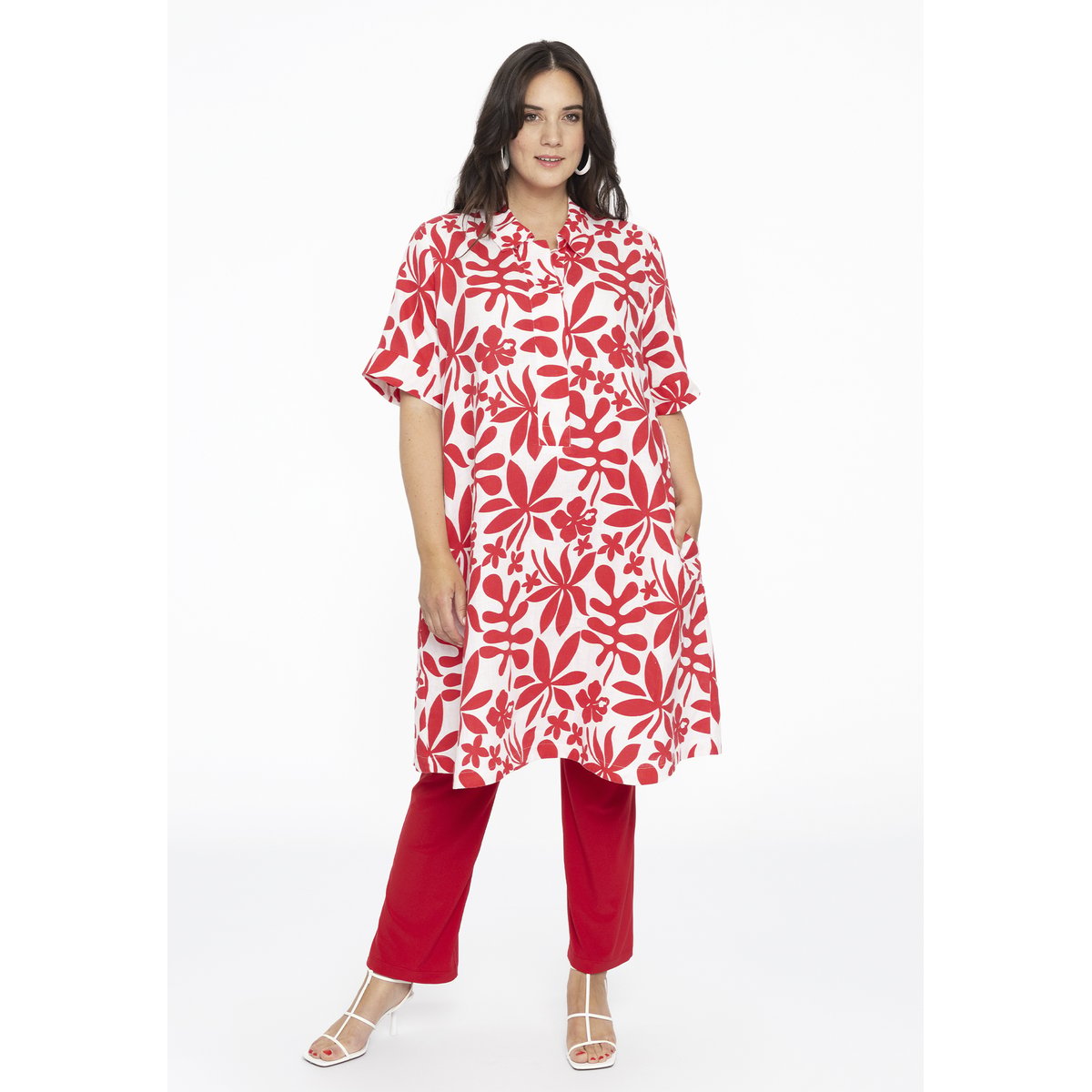 Robe imprimé / imprimée floral rouge, YOEK