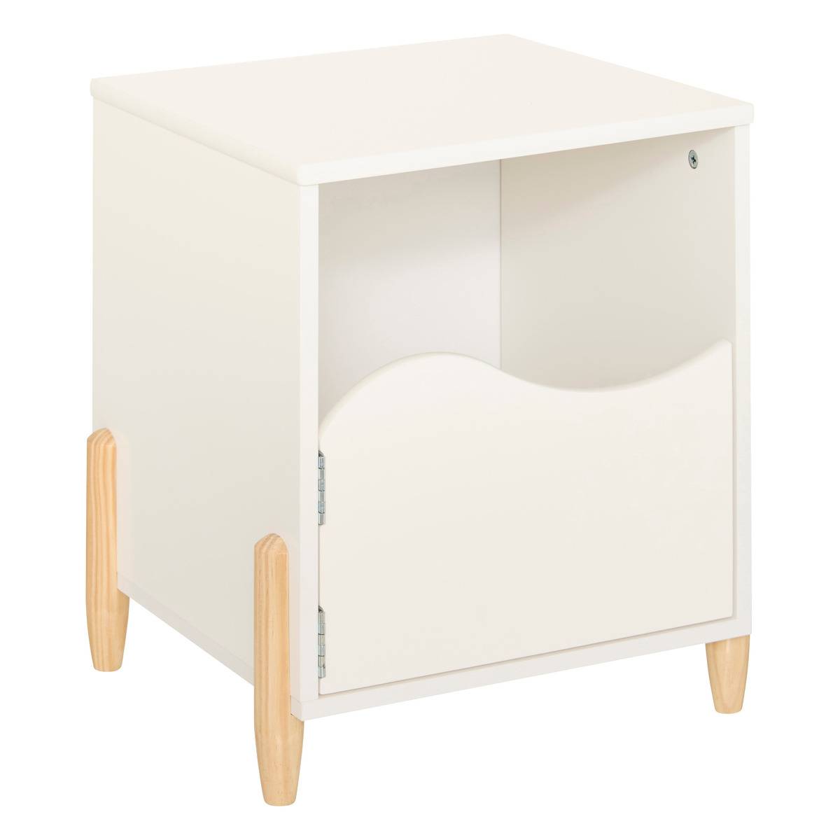 Table de chevet enfant 1 porte DOUCEUR blanc, ATMOSPHERA FOR KIDS