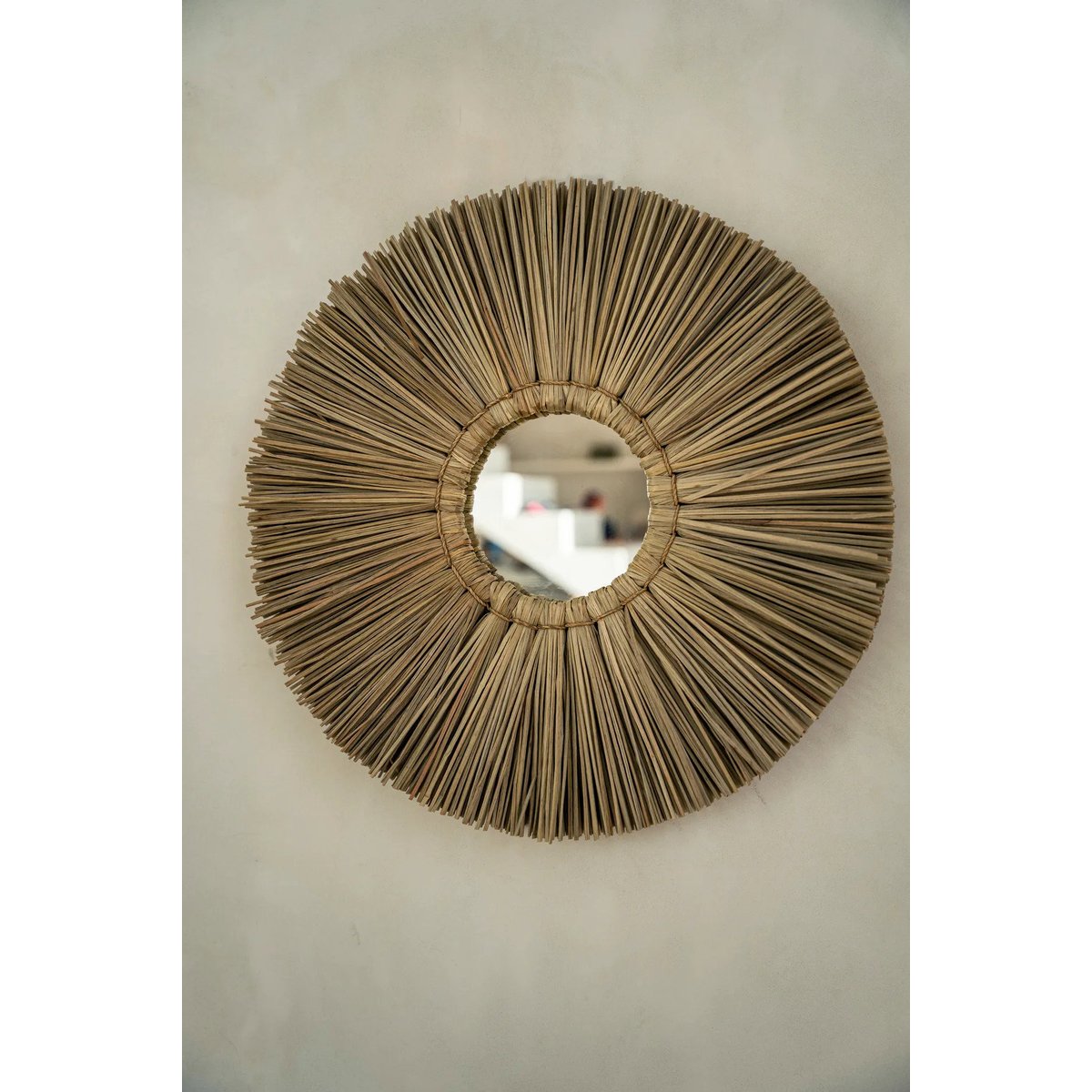Miroir en herbe et verre ALANG beige, BAZAR BIZAR