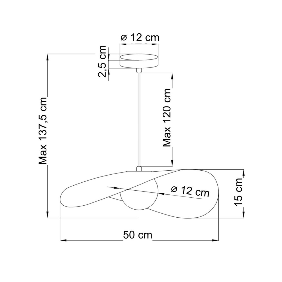 Suspension plissée tissu blanc - ODALIA blanc et argenté, KOSILUM