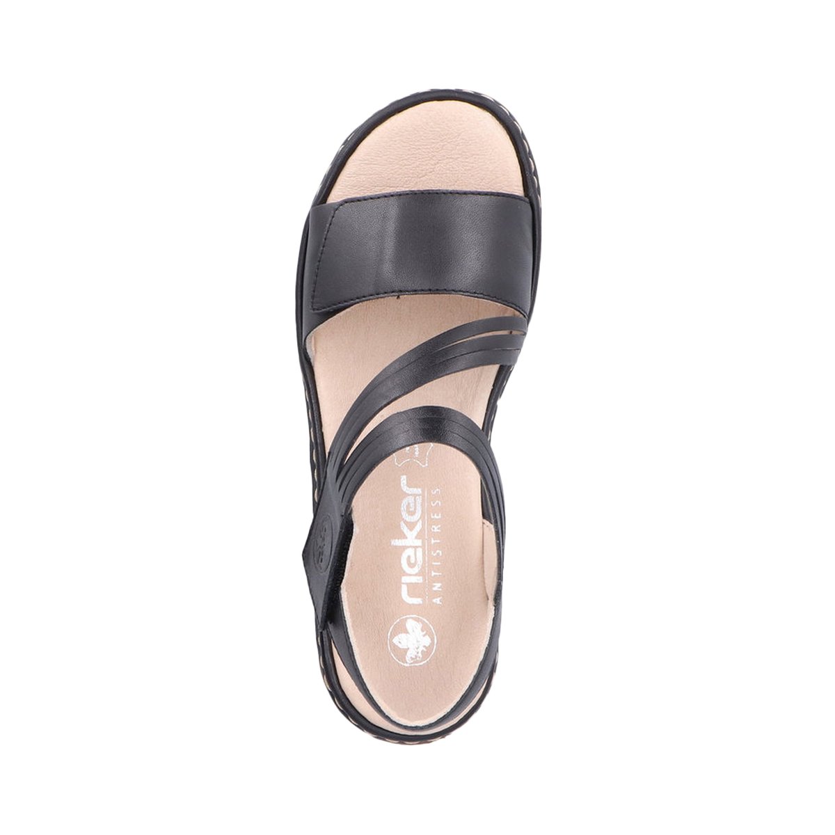 Sandales Cuir Lugano noir, RIEKER