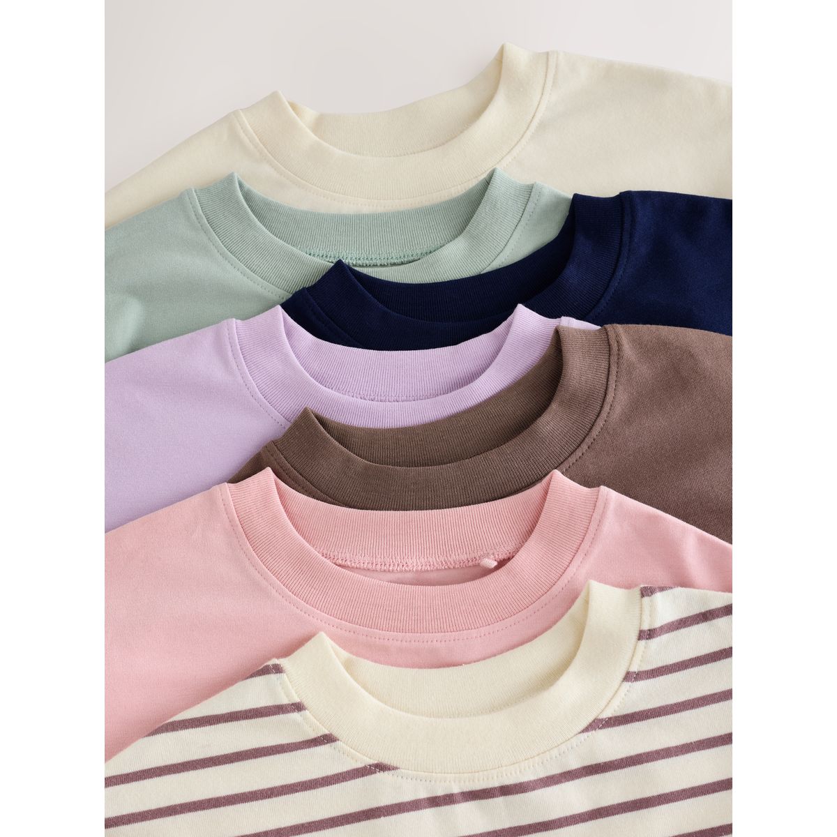 T-shirt à manches longues, lot de 7 rose neutre, NEXT